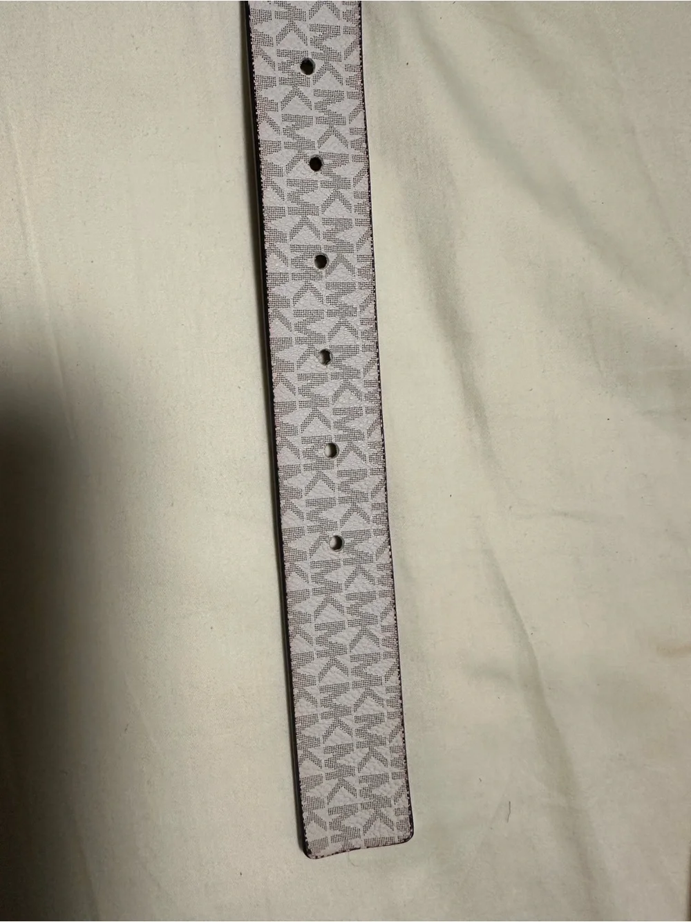 Michael Kors Vanilla MK Logo Belt Gold Buckle Women’s  Size Medium